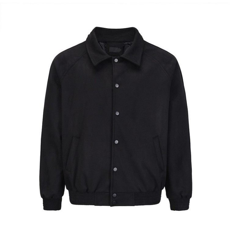 Vintage Sports Casual Single breasted Polo Neck Loose Trendy Jacket