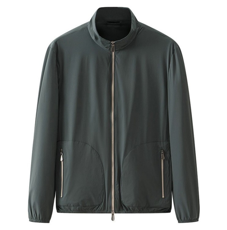 Zippered Pocket Lightweight Sports Casual Trend Mock Neck Jacket