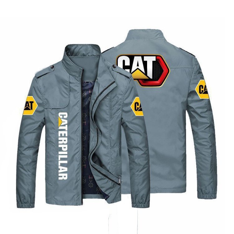 Car logo printed standing collar jacket casual motorcycle trend cycling jacket