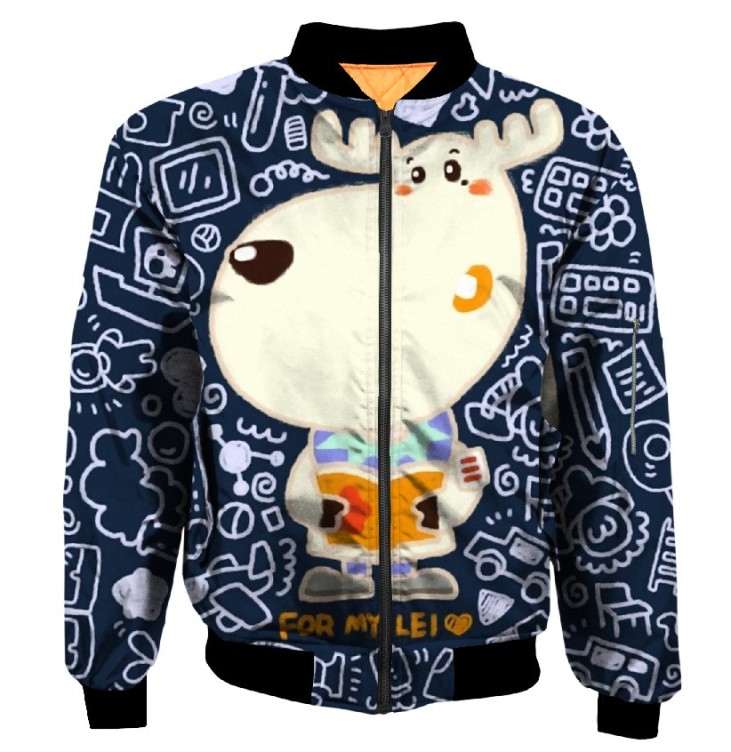 Digital printed casual fashion trend flying jacket
