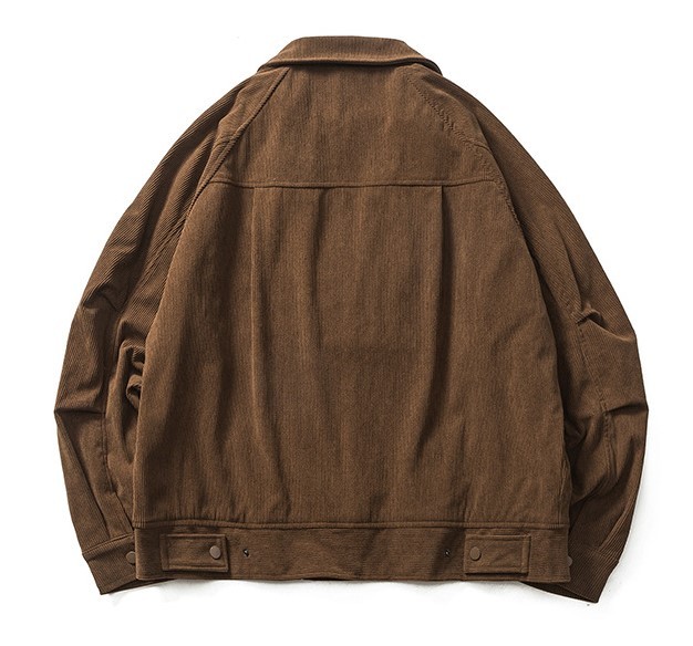 Suit collar corduroy embroidered label casual loose fashion trend jacket