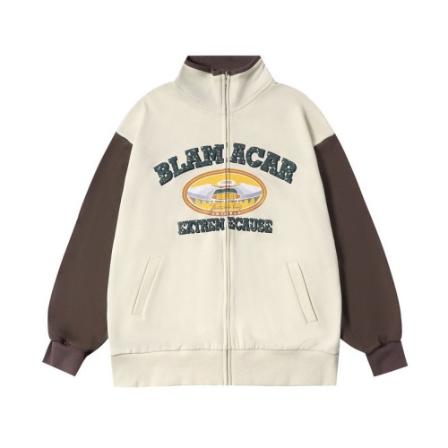 Letter spaceship printed standing collar baseball suit trend loose zipper jacket