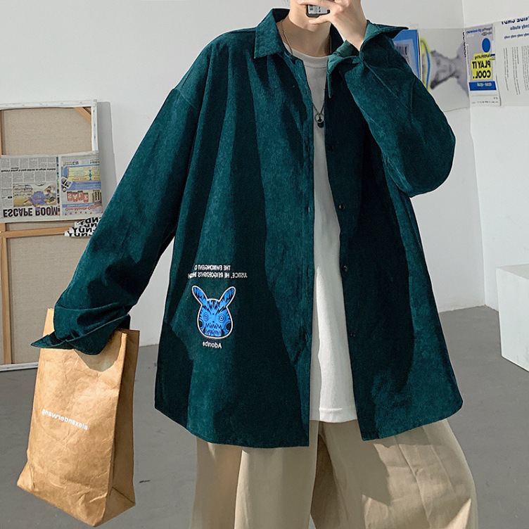 Corduroy printed casual jacket trend jacket