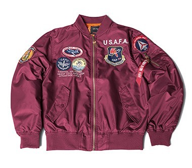 Emblem embroidery casual air force pilot functional fashion trend jacket
