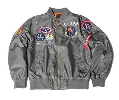 Emblem embroidery casual air force pilot functional fashion trend jacket