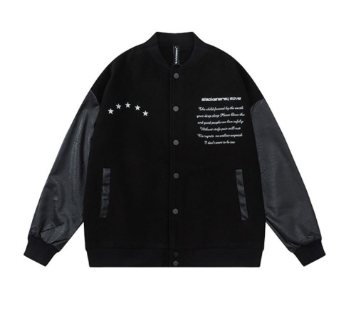 Hip hop casual patchwork baseball jacket with versatile fashion trends