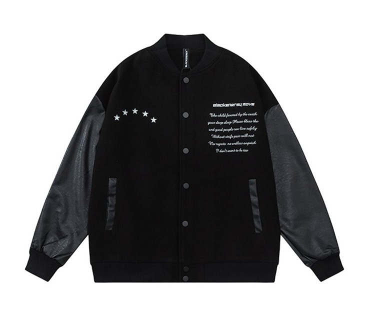 Hip hop casual patchwork baseball jacket with versatile fashion trends