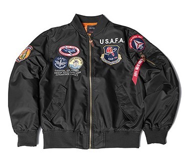 Emblem embroidery casual air force pilot functional fashion trend jacket