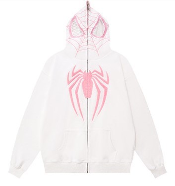 Spider Embroidery Hoodie Full Zip Fashion Hoodie