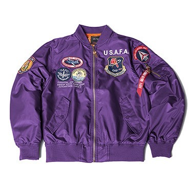 Emblem embroidery casual air force pilot functional fashion trend jacket