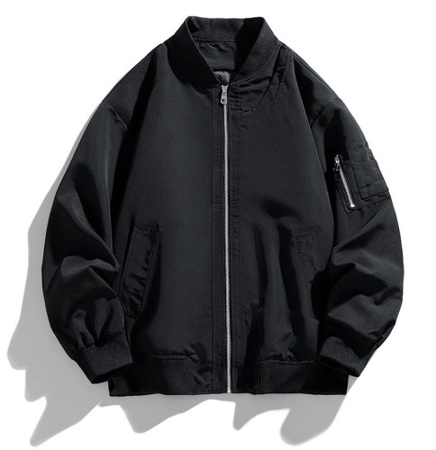 Standing collar loose fitting casual flight jacket outdoor sports jacket