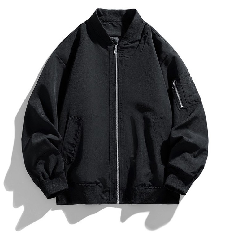 Standing collar loose fitting casual flight jacket outdoor sports jacket