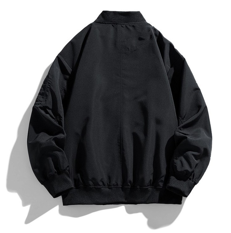 Standing collar loose fitting casual flight jacket outdoor sports jacket