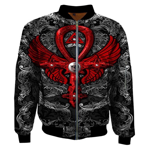 Punk Flight Digital Printed Round Neck Cardigan Fashion Trendy Jacket