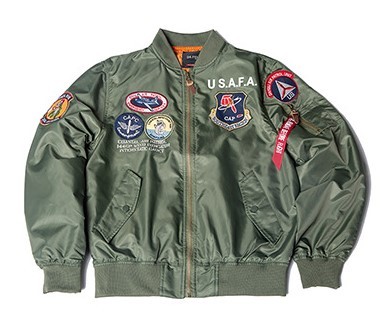 Emblem embroidery casual air force pilot functional fashion trend jacket