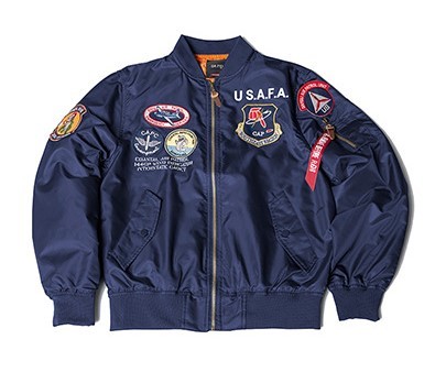 Emblem embroidery casual air force pilot functional fashion trend jacket