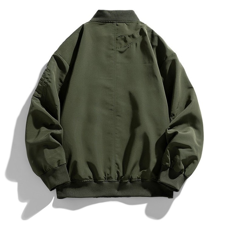 Standing collar loose fitting casual flight jacket outdoor sports jacket