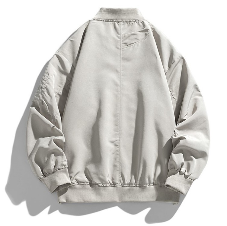 Standing collar loose fitting casual flight jacket outdoor sports jacket