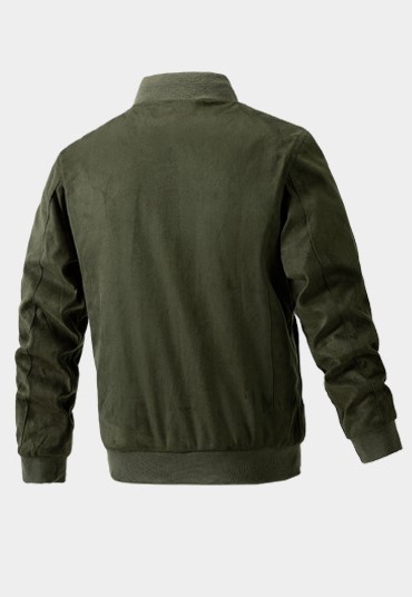 Casual standing collar slim fitting suede men's fashion trend jacket