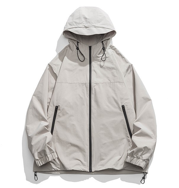 Solid Vintage Charge Coat Zip Pocket Hooded Casual Trendy Jacket
