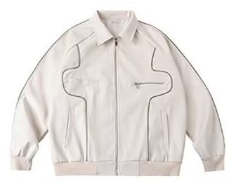 High Street trendy retro motorcycle jacket loose windproof leather jacket