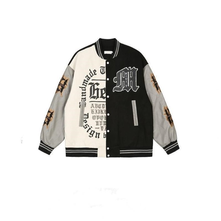 Spliced Baseball Jersey Hip Hop Loose Jacket Fashion Trendy Jacket