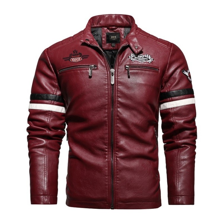 Leather Slim Fit Motorcycle PU Leather Fashion Trend Jacket