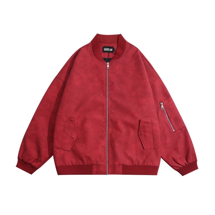 High street design PU leather casual fashion trend jacket