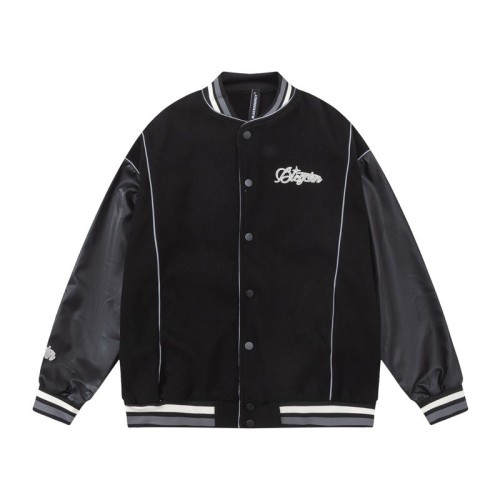 Vintage Street Rugby Flocking Embroidered Baseball Coat Fashion Brand Jacket
