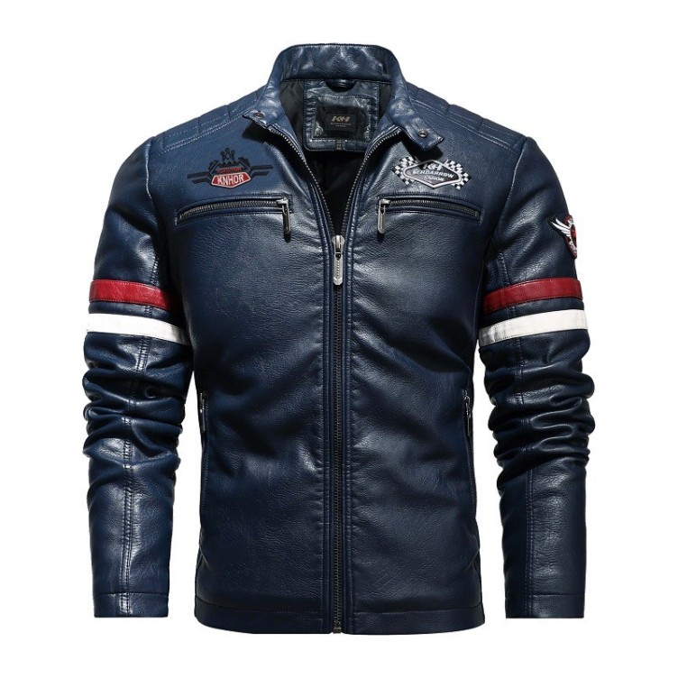 Leather Slim Fit Motorcycle PU Leather Fashion Trend Jacket