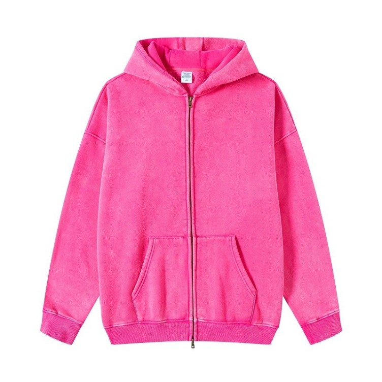 Hip Hop Double Zip Cardigan Casual Loose Fashion Trend Thickened Hoodie