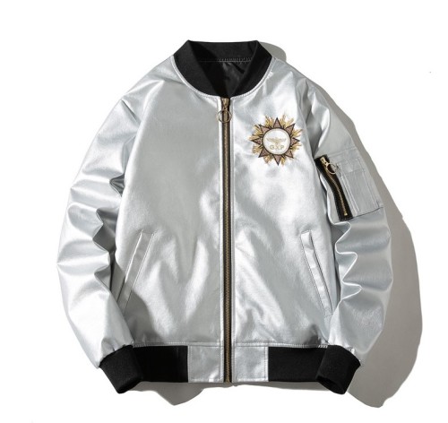 European and American trend PU leather jacket hip-hop motorcycle jacket with cotton thickened baseball jacket