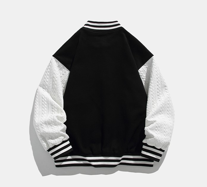 Street color contrast patchwork baseball suit trend loose print casual jacket