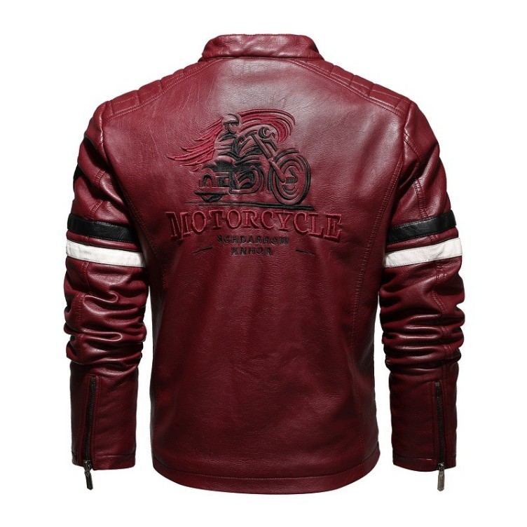 Leather Slim Fit Motorcycle PU Leather Fashion Trend Jacket