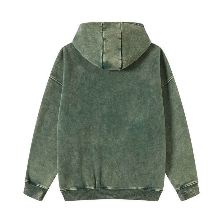 Hip Hop Double Zip Cardigan Casual Loose Fashion Trend Thickened Hoodie