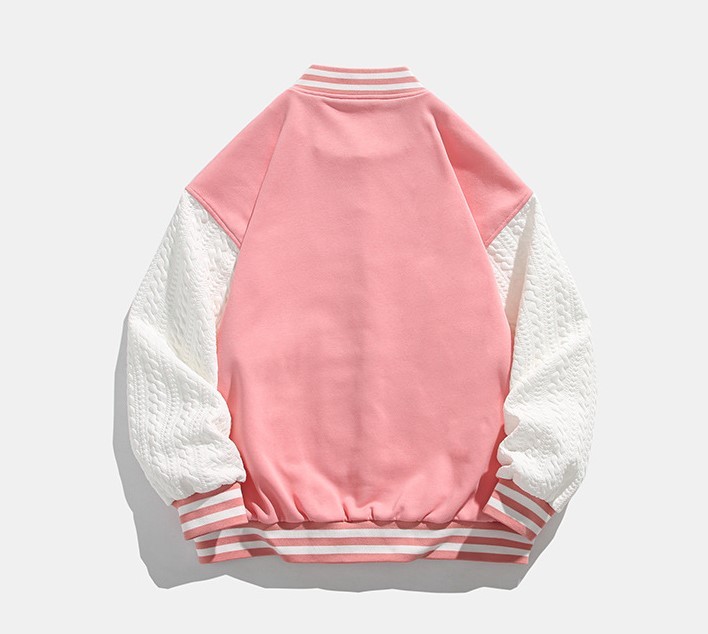Street color contrast patchwork baseball suit trend loose print casual jacket