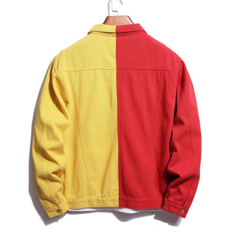 Spliced two tone casual fashion trend denim jacket