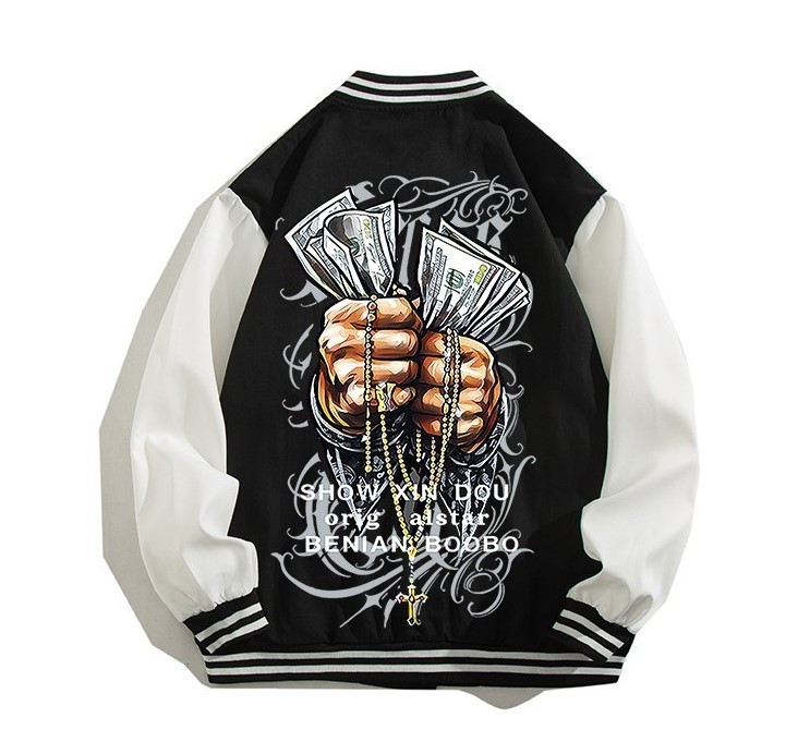 Digital printed casual high street baseball suit fashion trend jacket