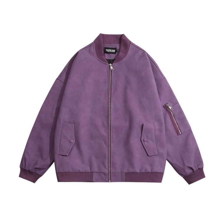 High street design PU leather casual fashion trend jacket