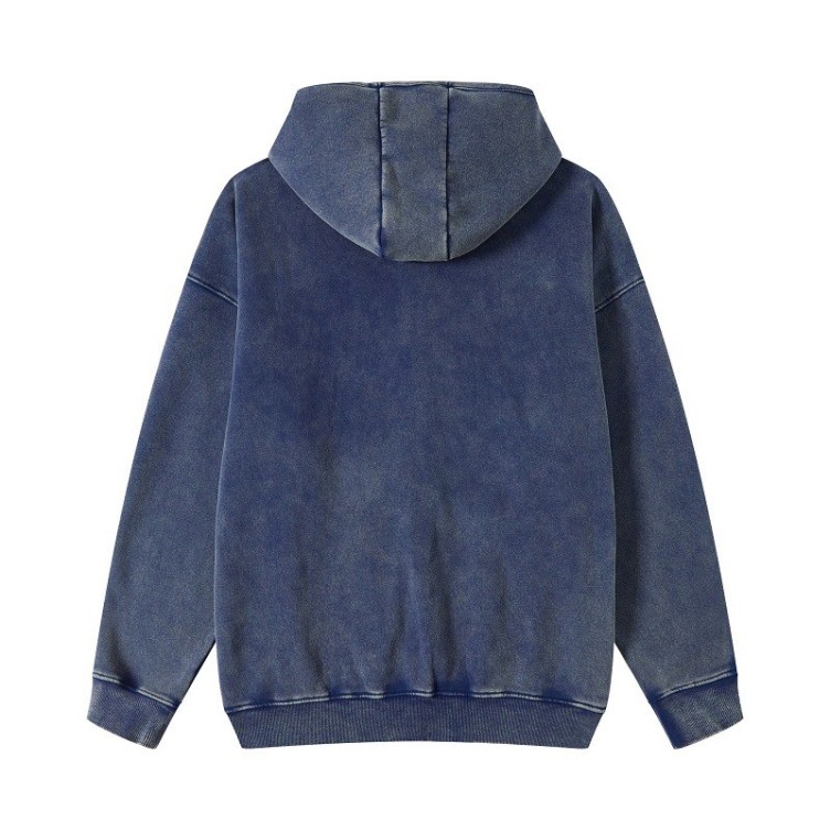 Hip Hop Double Zip Cardigan Casual Loose Fashion Trend Thickened Hoodie