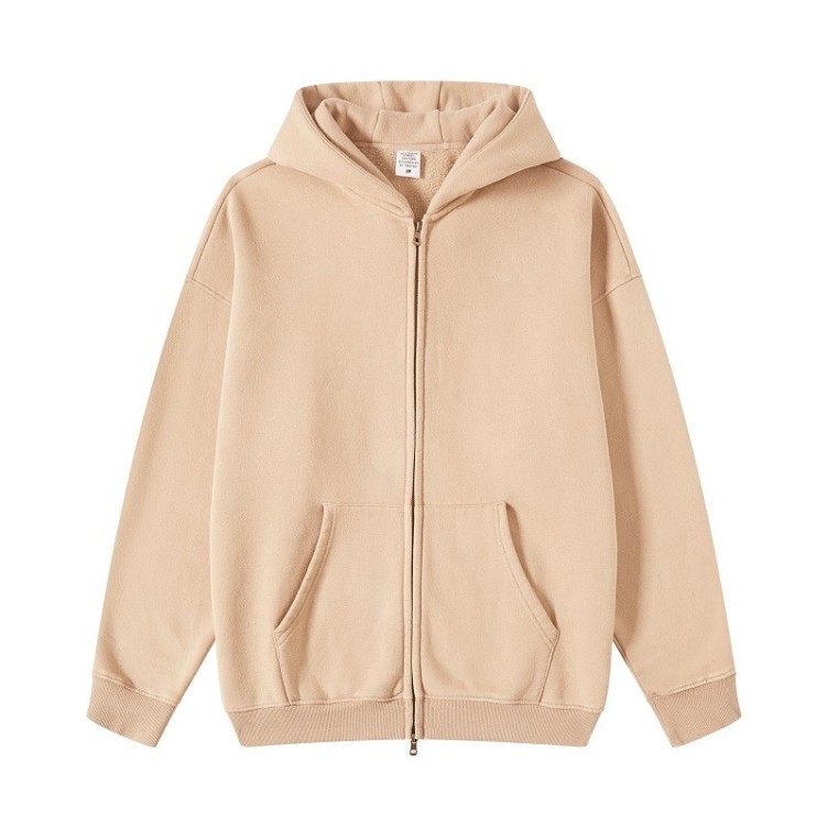 Hip Hop Double Zip Cardigan Casual Loose Fashion Trend Thickened Hoodie