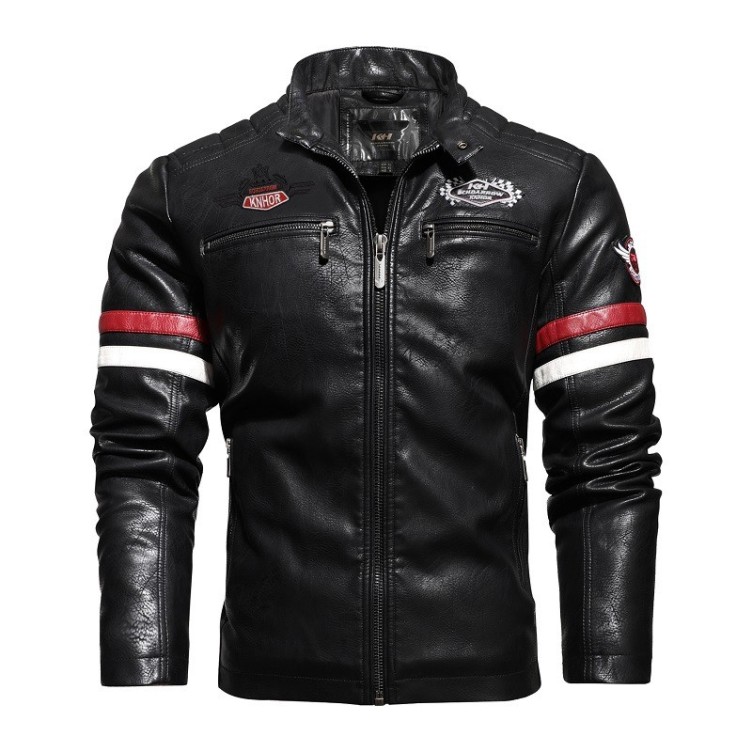 Leather Slim Fit Motorcycle PU Leather Fashion Trend Jacket