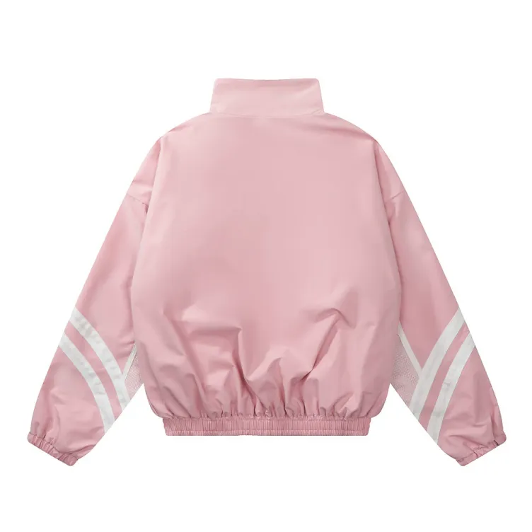 Personalized color blocking zipper loose standing neck fashion trend jacket