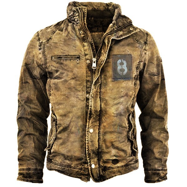 Vintage washed warm and fashionable jacket