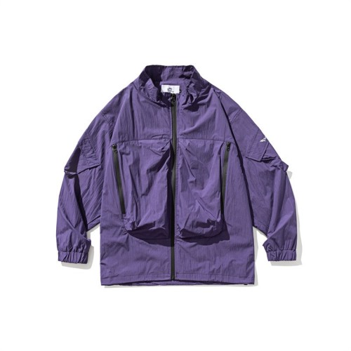 Retro Large Pocket Stand up Neck Unisex Charge Coat Jacket