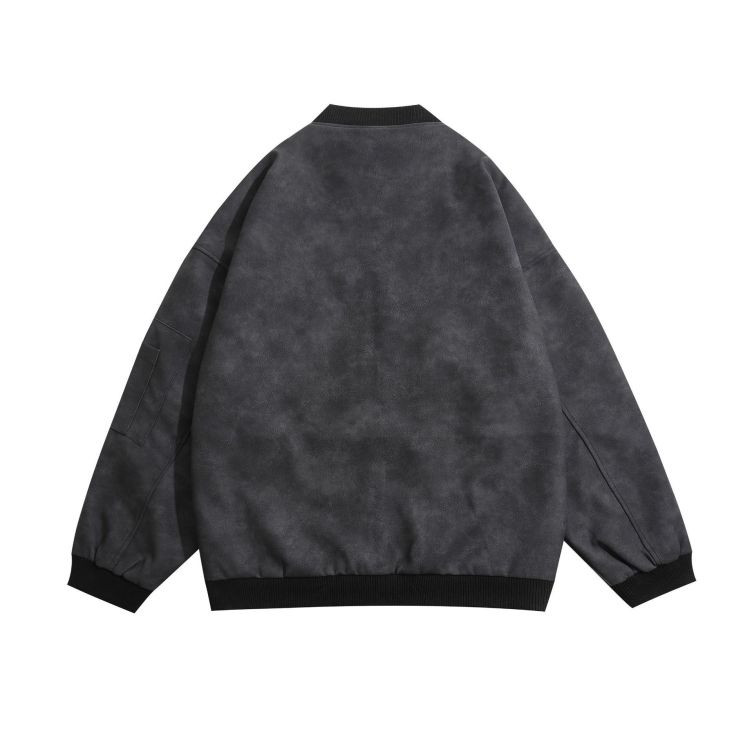 Star embroidered retro hip-hop baseball jersey fashion trend jacket