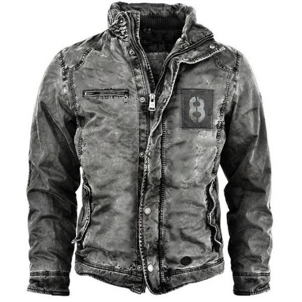 Vintage washed warm and fashionable jacket