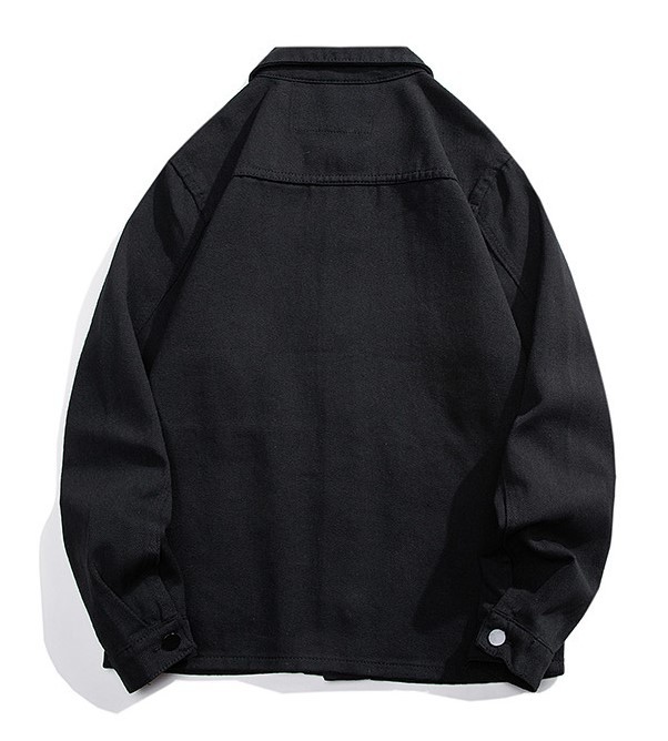 Black denim versatile casual trend denim jacket