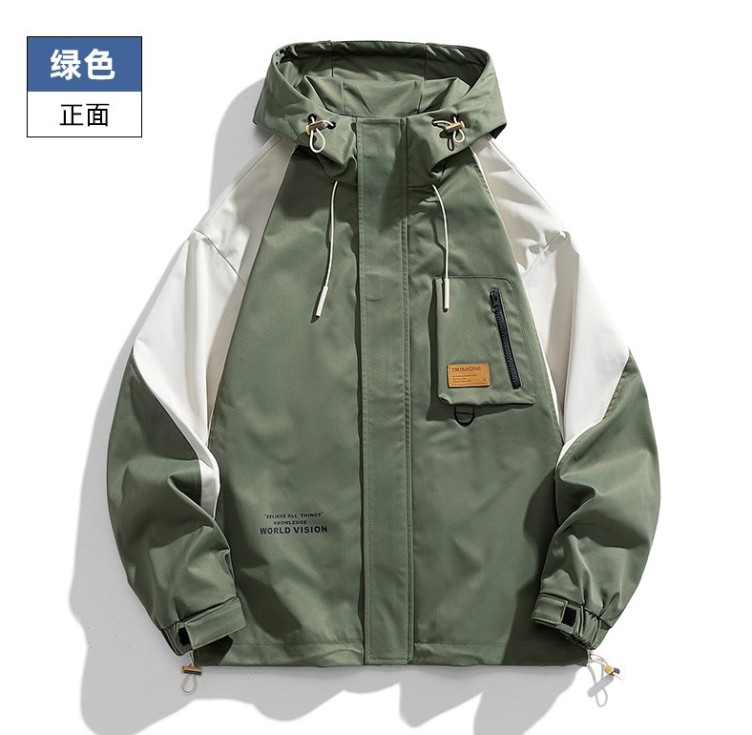 Versatile color matching casual letter printed trendy jacket