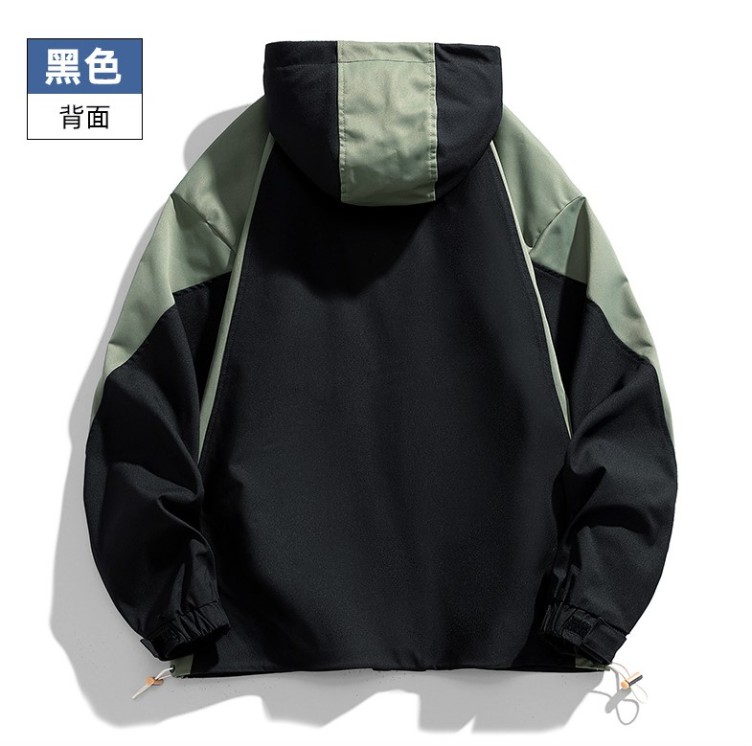 Versatile color matching casual letter printed trendy jacket